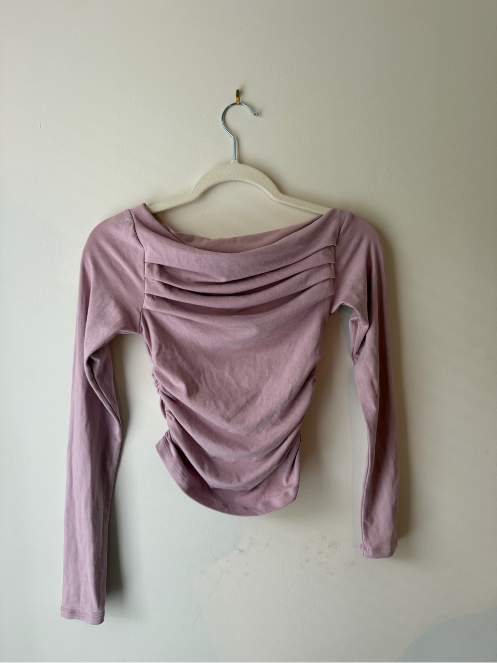 Amazon Women’s Long Sleeve Draped Top - Dusty Mauve